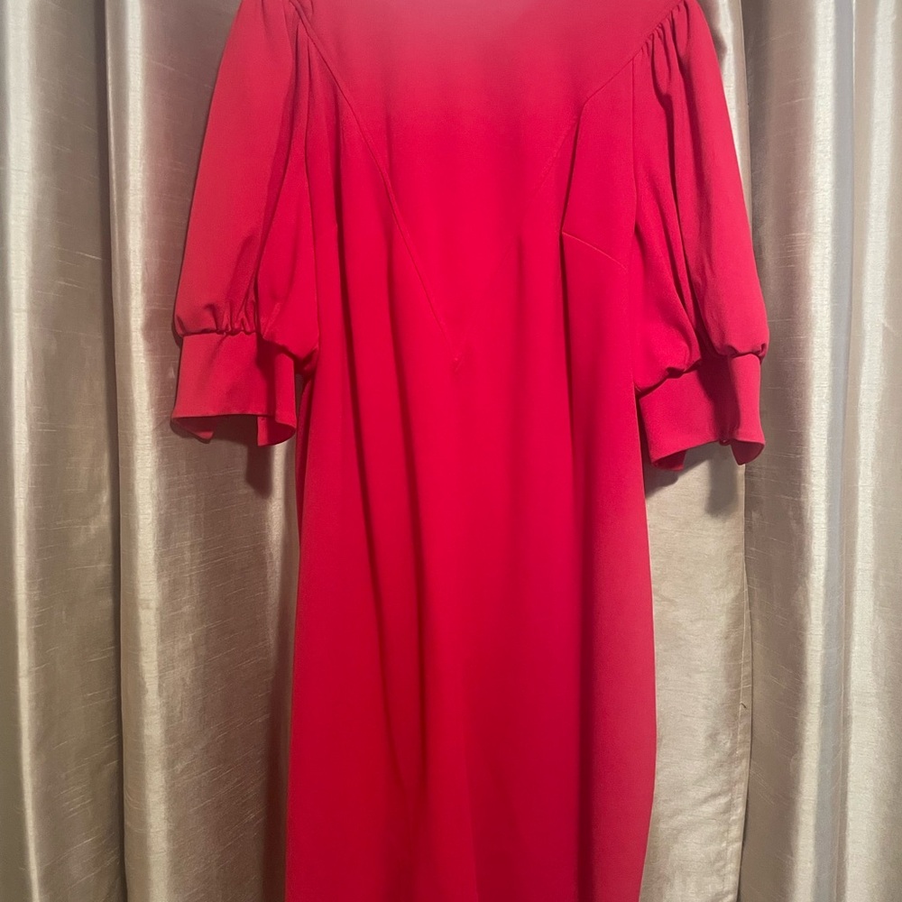 Calvin Klein Red Bishop Sleeve Dress